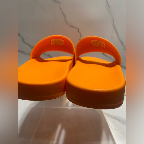 Balenciaga SZ 43E/10US Men’s Pool Slide Smooth Rubber Logo in Orange/Black - Picture 5 of 9